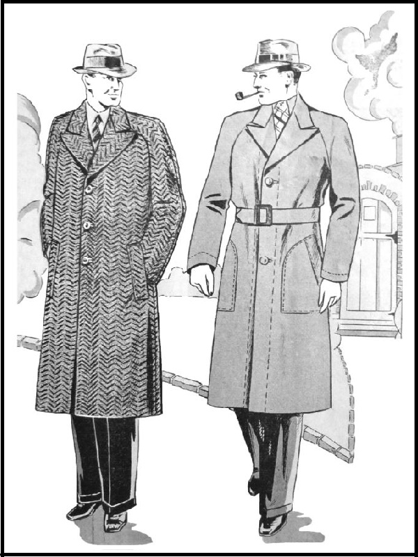 1930s MEN: Pattern 6247: Man's Raglan Overcoat